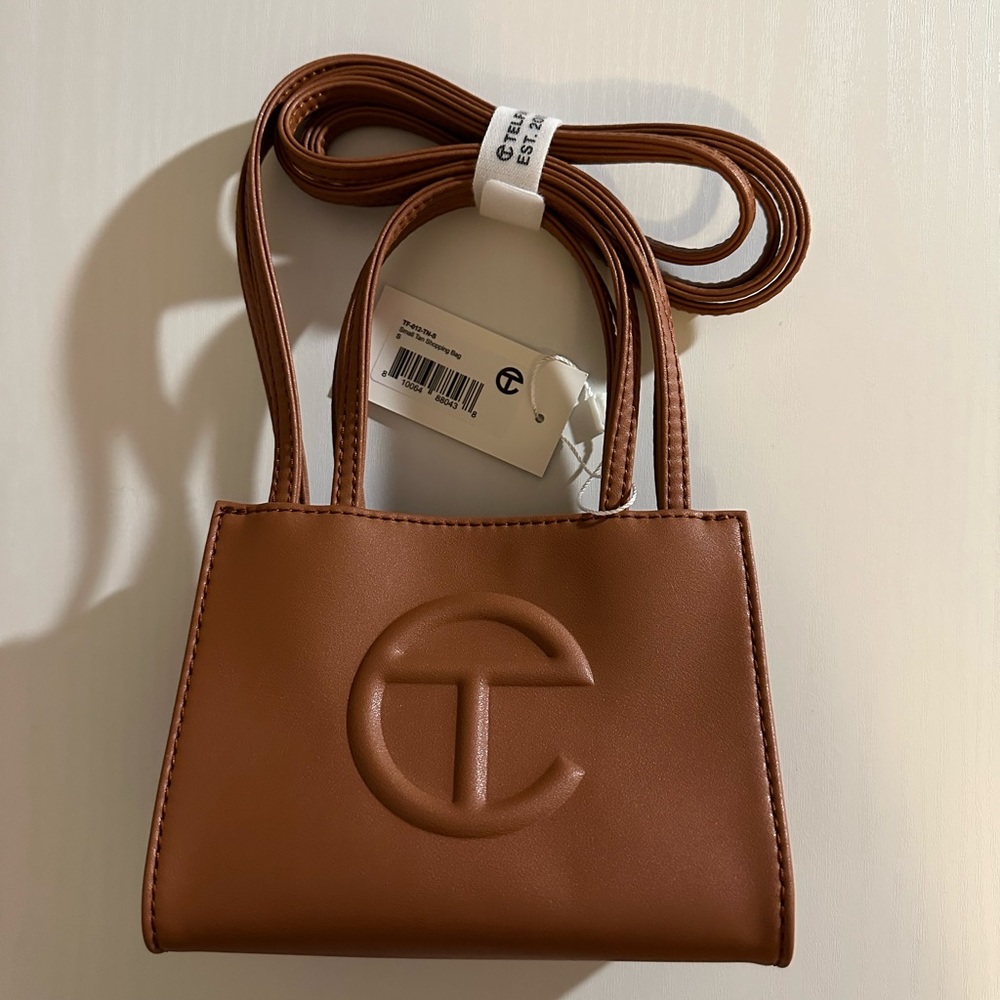 Small Tan Telfar Shopping bag